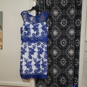 Sangia Blue & Whitr Holiday party dress